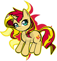 Size: 1750x1850 | Tagged: safe, artist:darkmirroremo23, sunset shimmer, pony, unicorn, female, looking at you, mare, simple background, solo, transparent background, watermark