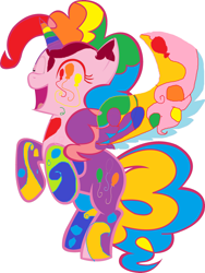 Size: 3500x4645 | Tagged: safe, artist:the-singing-duckie, pinkie pie, alicorn, pony, 1000 hours in ms paint, ms paint, pinkiecorn, race swap, rainbow power, solo, xk-class end-of-the-world scenario