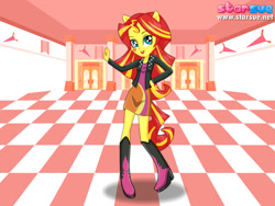 Size: 800x600 | Tagged: safe, artist:user15432, sunset shimmer, equestria girls, friendship games, canterlot high, clothes, hasbro, hasbro studios, my little pony, ponied up, pony ears, starsue, wondercolts