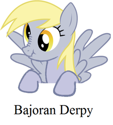 Size: 396x440 | Tagged: safe, edit, derpy hooves, pegasus, pony, bajoran, cute, female, mare, meta, nose wrinkle, scrunchy face, simple background, solo, star trek, vector, white background