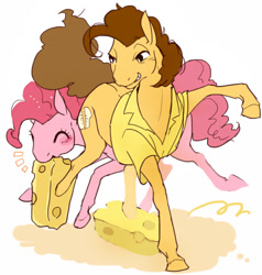 Size: 500x525 | Tagged: safe, artist:pasikon, cheese sandwich, pinkie pie, earth pony, pony, cheese, eating