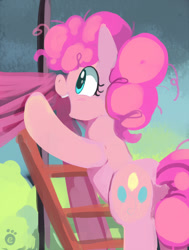 Size: 680x899 | Tagged: safe, artist:ende26, pinkie pie, earth pony, pony, 30 minute art challenge, ladder, solo