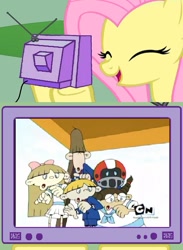 Size: 563x771 | Tagged: safe, fluttershy, pegasus, pony, codename kids next door, exploitable meme, happy, kids next door, meme, obligatory pony, tv meme