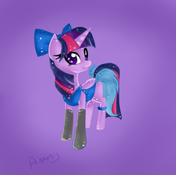 Size: 896x891 | Tagged: safe, artist:asamy753, derpibooru import, twilight sparkle, bow, clothes, costume, crossover, leotard, ms. kitty mouse, solo, the great mouse detective