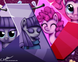 Size: 1250x1000 | Tagged: safe, artist:esuka, maud pie, pinkie pie, earth pony, pony, maud pie (episode), rock candy necklace