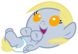 Size: 3600x2520 | Tagged: safe, artist:beavernator, derpy hooves, pony, baby, baby pony, diaper, filly, foal, solo