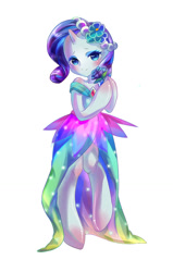 Size: 752x1181 | Tagged: safe, artist:murasaki-to, rarity, pony, semi-anthro, unicorn, bridesmaid dress, clothes, dress, pixiv, solo