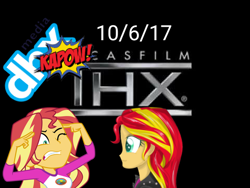 Size: 480x360 | Tagged: safe, derpibooru exclusive, sunset shimmer, my little pony: the movie, dhx media, dhx vs thx, fight, headache, movieset shimmer, thx