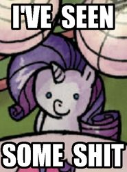 Size: 424x572 | Tagged: safe, artist:agnesgarbowska, idw, rarity, pony, unicorn, spoiler:comic, i've seen some shit, reaction image, vulgar