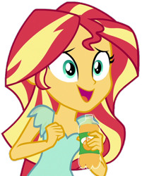 Size: 536x666 | Tagged: safe, artist:fella, sunset shimmer, dance magic, equestria girls, spoiler:eqg specials, bottle, cute, drink, female, juice, orange juice, orange soda, simple background, solo, transparent background