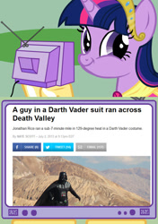 Size: 564x800 | Tagged: safe, derpibooru import, twilight sparkle, twilight sparkle (alicorn), alicorn, pony, darth vader, death valley, exploitable meme, meme, obligatory pony, tv meme, twiface, we got a badass over here