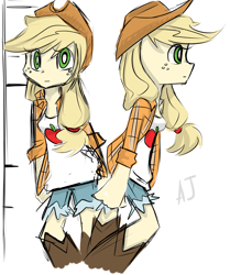 Size: 1722x2055 | Tagged: safe, artist:facerenon, applejack, human, clothes, humanized, solo