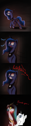 Size: 1200x4800 | Tagged: safe, artist:anticular, princess celestia, princess luna, alicorn, pony, ask sunshine and moonbeams, comic, duo, duo female, female, grin, gritted teeth, hide and seek, hiding, mare, open mouth, running, scared, smiling, tumblr