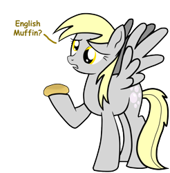 Size: 1600x1625 | Tagged: safe, artist:invultrois, derpy hooves, pegasus, pony, english muffin, female, mare, muffin, simple background, transparent background