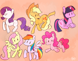 Size: 1280x1000 | Tagged: safe, artist:gmrqor, derpibooru import, applejack, fluttershy, pinkie pie, rainbow dash, rarity, twilight sparkle, earth pony, pegasus, pony, unicorn, mane six