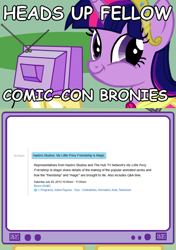 Size: 564x800 | Tagged: safe, derpibooru import, twilight sparkle, twilight sparkle (alicorn), alicorn, pony, comic con, exploitable meme, female, mare, meme, san diego comic con, tv meme, twiface