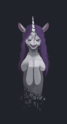 Size: 488x905 | Tagged: safe, artist:enma-darei, rarity, pony, unicorn, alternate hairstyle, body horror, crying, solo