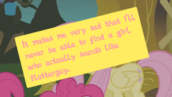 Size: 1280x720 | Tagged: safe, fluttershy, pegasus, pony, confession, female, flutterguy, mare, pony confession