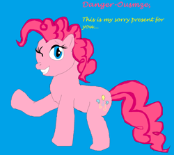 Size: 900x804 | Tagged: safe, artist:ladyalt69, pinkie pie, earth pony, pony, female, mare, pink coat, pink mane, simple background, solo