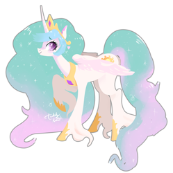 Size: 2453x2467 | Tagged: safe, artist:twitchykismet, princess celestia, alicorn, pony, cute, cutelestia, female, mare, simple background, solo, unshorn fetlocks, white background