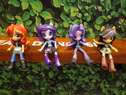 Size: 4608x3456 | Tagged: safe, daring do, rarity, starlight glimmer, sunset shimmer, equestria girls, doll, equestria girls minis, eqventures of the minis, female, fuck the police, singapore, toy