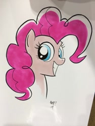 Size: 768x1024 | Tagged: safe, artist:tonyfleecs, pinkie pie, earth pony, pony, female, mare, pink coat, pink mane, solo, traditional art