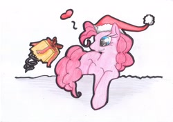 Size: 3508x2482 | Tagged: safe, artist:kuropikachan, pinkie pie, earth pony, pony, female, mare, pink coat, pink mane, solo, traditional art