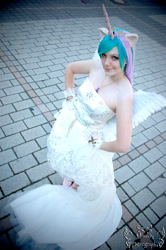 Size: 1064x1600 | Tagged: safe, artist:miru-sama, artist:shinjinagi, princess celestia, human, cosplay, irl, irl human, photo