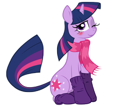 Size: 10000x9059 | Tagged: safe, artist:alexpony, artist:carnifex, artist:skutchi, derpibooru import, twilight sparkle, .psd available, absurd resolution, blushing, clothes, cute, looking at you, one eye closed, scarf, sitting, smiling, socks, solo, wink