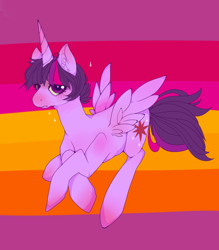 Size: 640x729 | Tagged: safe, artist:oliviaandedd, derpibooru import, twilight sparkle, twilight sparkle (alicorn), alicorn, pony, alternate hairstyle, female, mare, short hair, solo