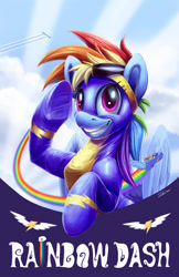 Size: 973x1500 | Tagged: safe, artist:tsitra360, derpibooru import, rainbow dash, pegasus, pony, clothes, female, goggles, mare, name, salute, smiling, solo, underhoof, uniform, wonderbolts logo, wonderbolts uniform