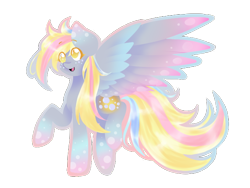 Size: 640x480 | Tagged: safe, artist:pastelrubies, derpy hooves, pegasus, pony, female, mare, rainbow power, rainbow power-ified, simple background, solo, transparent background