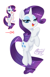 Size: 975x1500 | Tagged: safe, artist:bronyseph, rarity, pony, unicorn, female, horn, mare, solo, white coat