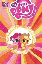 Size: 2063x3131 | Tagged: safe, idw, applejack, pinkie pie, earth pony, pony, comic, cover