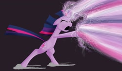 Size: 3600x2100 | Tagged: safe, artist:titanrising01, derpibooru import, twilight sparkle, pony, bipedal, hyper beam, magic, magic blast, solo