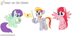 Size: 1264x632 | Tagged: safe, artist:osipush, blueberry pie, derpy hooves, raspberry fluff, equestria girls, rainbow rocks, background human, equestria girls ponified, food, muffin, ponified, rainbow power, rainbow power-ified, simple background, the muffins, transparent background, vector