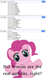 Size: 797x1358 | Tagged: safe, pinkie pie, earth pony, pony, google, hater, text, vulgar