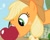 Size: 817x647 | Tagged: safe, screencap, applejack, earth pony, pony, apple, mouth hold, solo