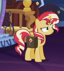 Size: 568x629 | Tagged: safe, screencap, sunset shimmer, pony, unicorn, equestria girls, mirror magic, spoiler:eqg specials, bag, cropped, female, horn