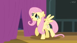 Size: 1024x576 | Tagged: safe, screencap, fluttershy, pegasus, pony, filli vanilli, crying, feelings, happy, singing, solo