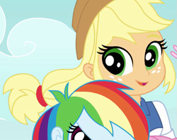 Size: 661x521 | Tagged: safe, derpibooru import, screencap, applejack, rainbow dash, equestria girls, outfit catalog, young, younger