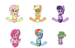 Size: 1851x1200 | Tagged: safe, derpibooru import, applejack, fluttershy, pinkie pie, rainbow dash, spike, twilight sparkle, dragon, earth pony, pegasus, pony