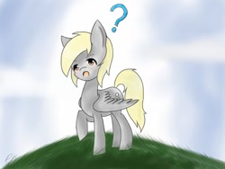 Size: 960x720 | Tagged: safe, artist:peebles15, derpy hooves, pegasus, pony, female, mare, question mark, solo