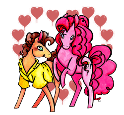 Size: 1154x1074 | Tagged: safe, artist:inya-spring, cheese sandwich, pinkie pie, earth pony, pony, cheesepie, female, hoers, male, shipping, straight