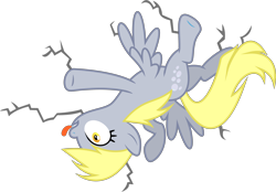 Size: 5400x3759 | Tagged: safe, artist:slb94, derpy hooves, pegasus, pony, cracked, female, mare, simple background, solo, tongue out, transparent background, vector