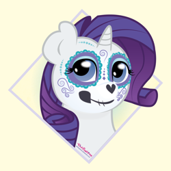 Size: 1440x1440 | Tagged: safe, artist:pinksaphires, rarity, pony, unicorn, female, horn, mare, solo, white coat