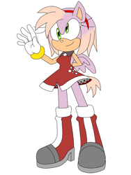 Size: 1920x2560 | Tagged: safe, artist:megaartist923, derpy hooves, anthro, hybrid, amy rose, crossover, female, fusion, sega, simple background, solo, sonic the hedgehog (series), video game