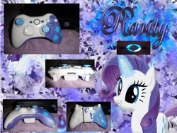 Size: 1024x768 | Tagged: safe, artist:chilledfrost, rarity, pony, unicorn, controller, photo, xbox