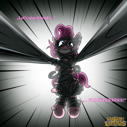 Size: 2000x2000 | Tagged: safe, artist:davidcurser, pinkie pie, earth pony, pony, amumu, bandage, crossover, fluffy, forever, grin, league of legends, looking at you, mummy, smiling, solo