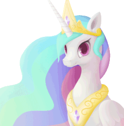 Size: 550x559 | Tagged: safe, artist:rodrigues404, princess celestia, alicorn, pony, animated, bust, cute, cutelestia, female, flowing mane, looking at you, mare, portrait, simple background, smiling, solo, three quarter view, transparent background
